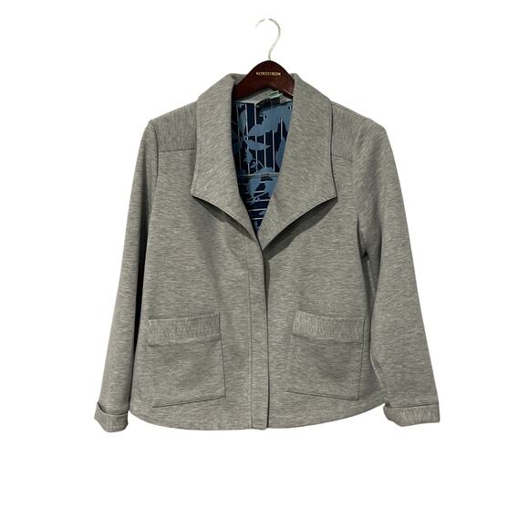Anthropologie Saturday Sunday Knit Gray Zip Blazer, Size Small, KB374hang - Picture 2 of 5